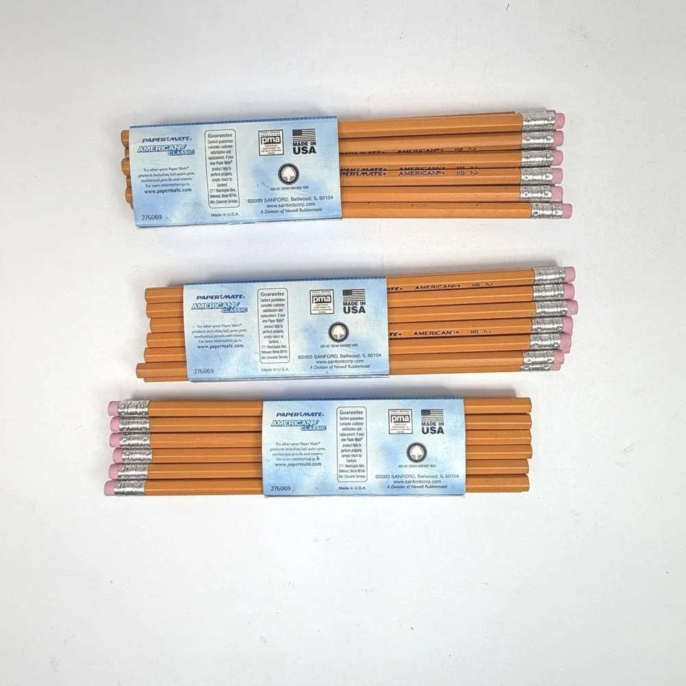 VTG 2003 NEW LOT of 3 Packs (36)Paper Mate American Classic Wood Pencils HB #2